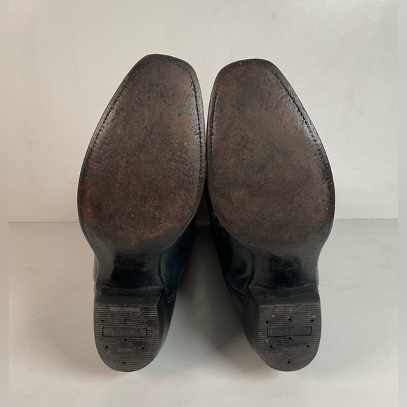 Vintage 1980s Lucchese San Antonio Navy Blue Cowboy Boots Men’s 9 B | Women’s 10 - Picture 2 of 16